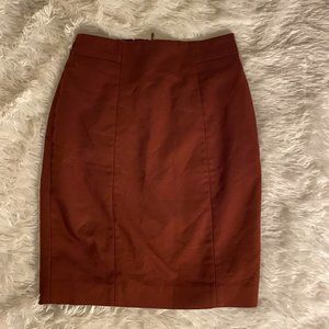 H&M Burgundy High Waist Mini Pencil Skirt